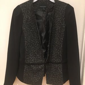 Black and Grey Leopard print Cynthia Rowley jacket
